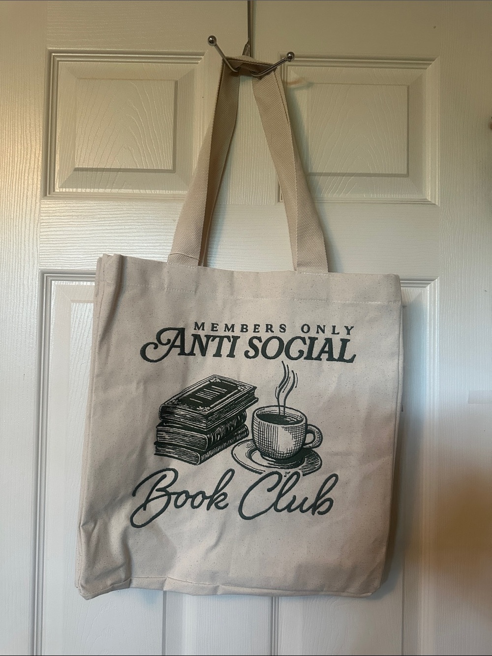 Anti Social Book Club Canvas Tote Bag - Cream